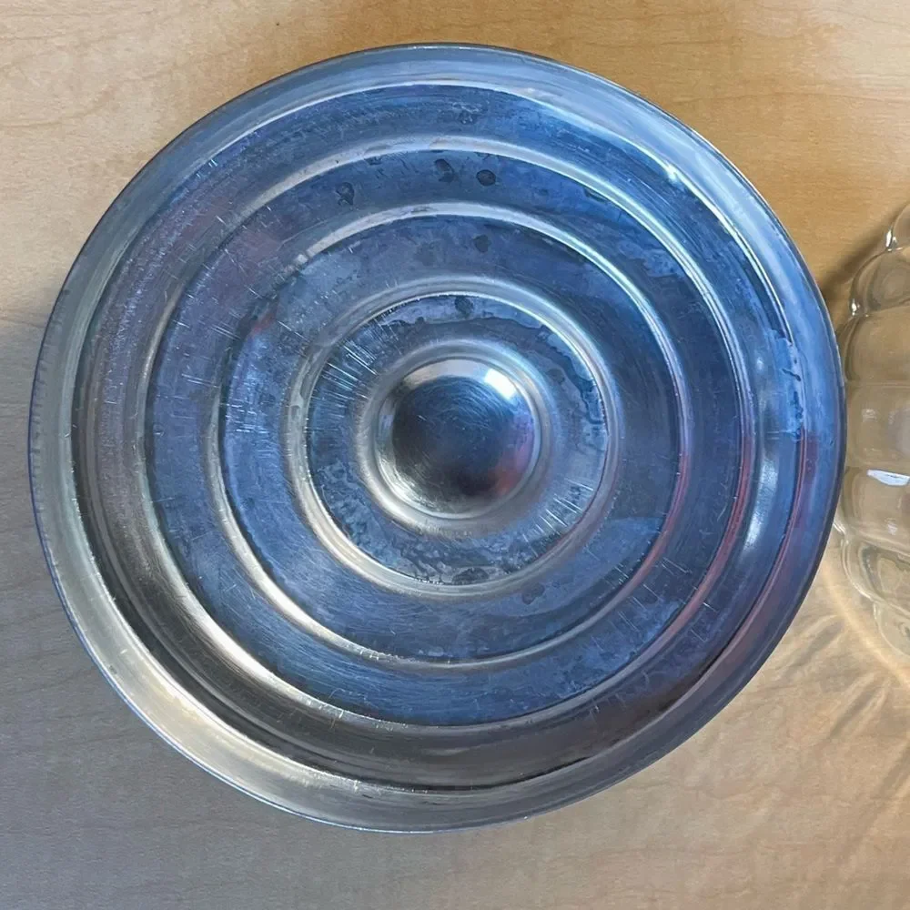 Ribbed Glass Jar with Rustic Metal Lid - Clear & Silver